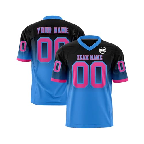 American Football Trikot Personalisiert Sport T-Shirt mit Team Name Nummer Logo Spieltrikots für Kinder Erwachsene Junge Mädchen Herrn Damen Erwachsene S -7XL Kinder 3-15 Jahre von Generisch