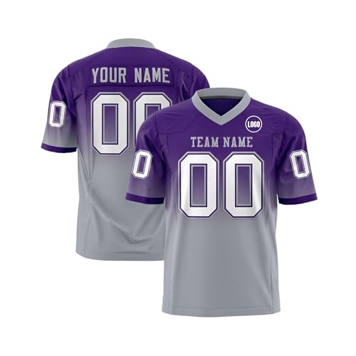 American Football Trikot Personalisiert Sport T-Shirt mit Team Name Nummer Logo Spieltrikots für Kinder Erwachsene Junge Mädchen Herrn Damen Erwachsene S -7XL Kinder 3-15 Jahre von Generisch