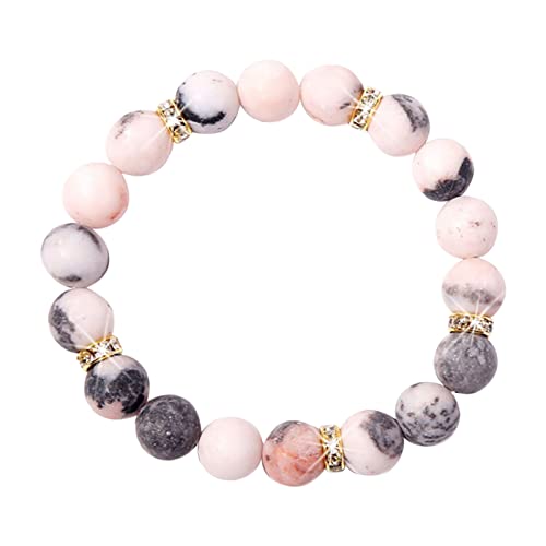 Amethyst Armband Armbänder -Armband Unisex Strass-Armband Yoga-Armband -Armband Blaues Edelstein-Armband Stern Naturstein-Armband Armbandperlen Für Schmuckherstellung (Pink, One Size) von Generisch