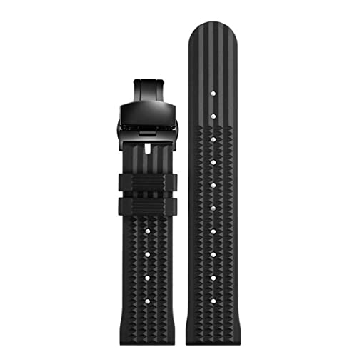 Amsoh Gummi-Uhrenarmband für S-eiko 007 Gear S2 S3 Hua wei Watch 2 Pro Armband, Sport, Tauchen, Silikon, Ersatzarmband für Handgelenk, 22 mm von Generisch