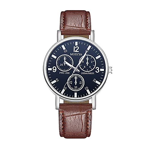 Analog Quarzuhr für Herren Uhr Lässige Uhr Newv Band Quarz Analog Herren Damen Armband Handgelenk Herrenuhr Armbanduhr Breit Katze (Brown-5, One Size) von Generisch