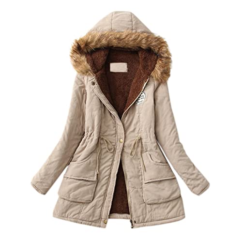 Angebot Des Tages Jacke Damen Winter Elegant Warmer Verdickter Damenmantel Warmer Trendiger Mit Gefütterter Schlanker Modischer Schneemantel Mit Kapuze Anorak Damen Artikel Unter 5 Euro von Generisch