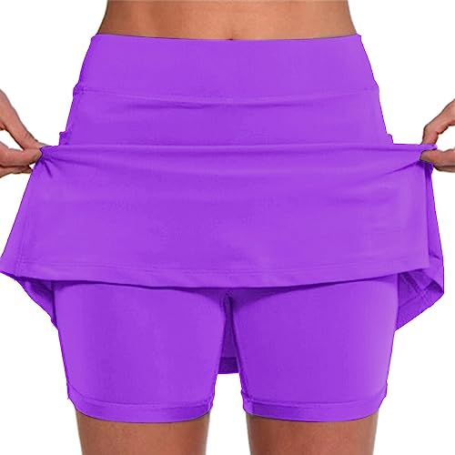Angebot des Tages Sale Angebote Rock Mit Hose Drunter Kurz 2 In 1 Shorts Rock Farbverlauf Druck Tennis Rock Mit Short Integriert Sportrock Tennisrock was Frauen Wollen Prime Reise Must Have von Generisch