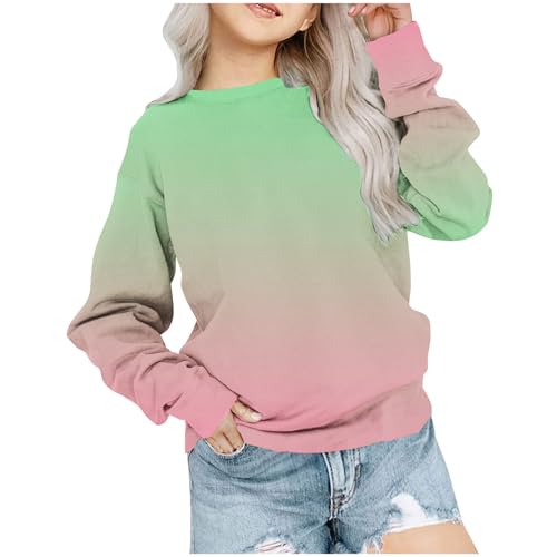 Angebote Mädchen Langarmshirts Kinder Tops Farbverlauf Kleidung Batik Sweatshirt Farbblock T-Shirt Bekleidung Oberteile Classic Long Sleeve Top Baumwolle Langarm Pullover Grün, 9-10 Jahre Angebote Mädchen Langarmshirts Kinder Tops Farbverlauf Kleidung Batik Sweatshirt Farbblock T-Shirt Bekleidung Oberteile Classic Long Sleeve Top Baumwolle Langarm Pullover Grün, 9-10 Jahre von Generisch