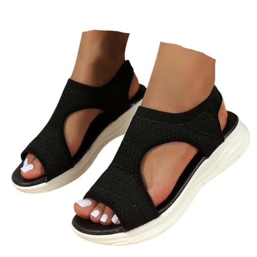 Angebote Reißverschluss des Tages Orthopädische Sandalen Damen Sommer Sport Schuhe Sandale mit Fußgewölbeunterstützung Bequeme und verstellbare Flache Keilsandalen Trekkingschuhe für Strand Wandern von Generisch