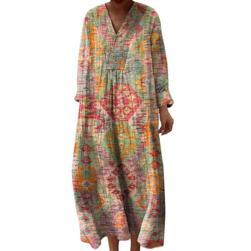 Angebote Tages Blitzangebote, Midikleid Damen Sommer, Strandkleid Lang Maxikleider V Ausschnitt Sommerkleider Leicht Und Luftig Boho Kleid Elegante Midikleid Freizeitkleid, Damen Sommerkleid von Generisch