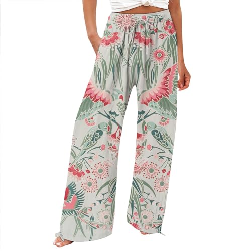 Angebote Tages Blitzangebote Heute Angebote Kleidung Weite Sommerhose Damen Leicht Und Luftig High Waist Strandhose Lang Freizeithose Sommer Palazzo Hose Bequem Stoffhose Deals Of The Day Women von Generisch