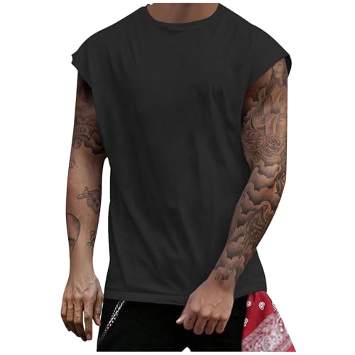 Angebote des Tages Heute,Tank Top Herren Sommer Unterhemd Ärmelloses Sport Muskelshirt Fitness Tanktop Baumwolle Trägershirts Achselshirts Männer Locker Tshirt Laufshirt Funktionsshirt Trainings Shirt von Generisch