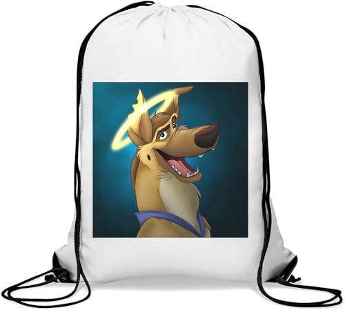 Angel Dog Funny Gym Sack Casual Drawstring Bag White von Generisch