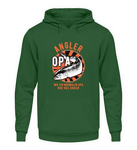 Angel Opa - Angler Fisch-en Angel Großvater Geschenk Cool Lustig-e-s Spruch Geburtstag Opi - Unisex Kapuzenpullover Hoodie -XL-Dunkelgrün von Generisch