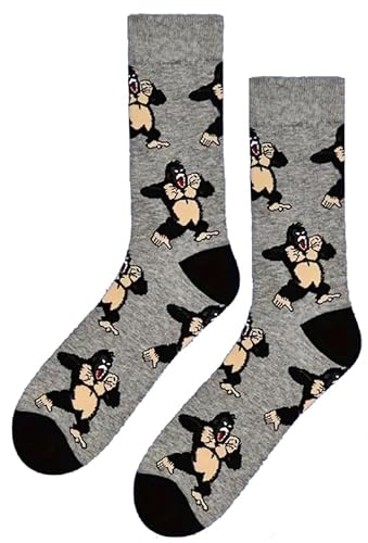 Generic Angry Gorilla-Socken für Herren, Einheitsgröße, Größe 40-47, Grau, grau, 6-12 Generic Angry Gorilla-Socken für Herren, Einheitsgröße, Größe 40-47, Grau, grau, 6-12 von Generisch