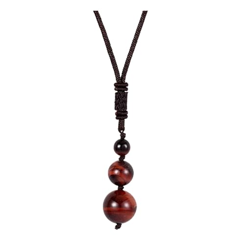 Anhänger Fassung Natural Amethyst Pendant Necklace Red Tiger's Necklace Jewelry for Men and Women Ketten Set (Red, One Size) von Generisch