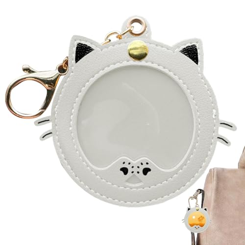 Anime Badge Display Case | Cat Shape Badge Pouch | Coin Cash Storage Bag, Pin Case with Key Chain, Badge Protective Sleeve for Anime Fans von Generisch