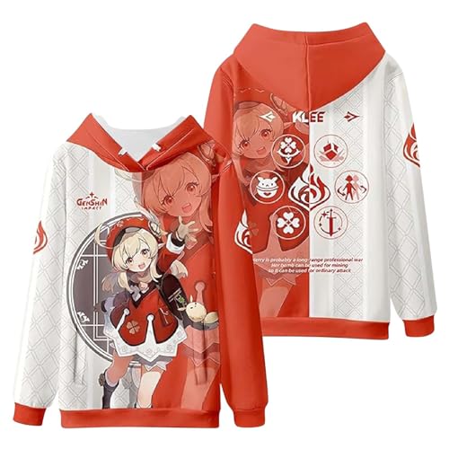 Anime Spiel Genshin Impact Pullover Herren Modische Hoodies & Sweatshirts Langarmshirt Kapuzenpullover Langarm Print Anime Figur Cartoons Tops Sportbekleidung Streetwear Kapuzenpulli von Generisch