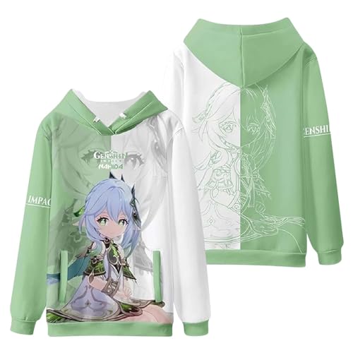 Anime Spiel Genshin Impact Pullover Herren Modische Hoodies & Sweatshirts Langarmshirt Kapuzenpullover Langarm Print Anime Figur Cartoons Tops Sportbekleidung Streetwear Kapuzenpulli von Generisch