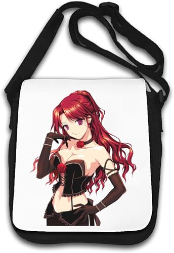 Anime Style Rose Red Pin Up Girl Umhängetasche Weiß von Generisch