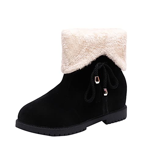 Ankle Boots Damen Elegant - Halbstiefel Damen Winter Fleece Gefüttert Winterstiefel Warme Kurzstiefel Wildleder Halbstiefel Rutschfest Übergangsstiefel Reitstiefel Rutschfest Gummisohlen Stiefel von Generisch