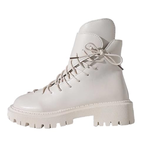 Ankle Boots Damen Mit Absatz Stiefeletten Blockabsatz Bequem Damenschuhe Westernstiefel Modische Einfarbig Freizeitstiefel Elegant Ledersteifel Retro Kurze Steifel Für Frauen von Generisch