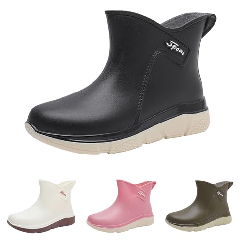 Ankle Boots Damen Sommer Gummistiefel Damen Regenschuhe Wasserdicht Rutschfester Halbhoch Ankle Gummistiefeletten Gartenschuhe Einfarbig Weitschaft Stiefeletten Gummistiefel Ankle Boots Damen Sommer Gummistiefel Damen Regenschuhe Wasserdicht Rutschfester Halbhoch Ankle Gummistiefeletten Gartenschuhe Einfarbig Weitschaft Stiefeletten Gummistiefel von Generisch