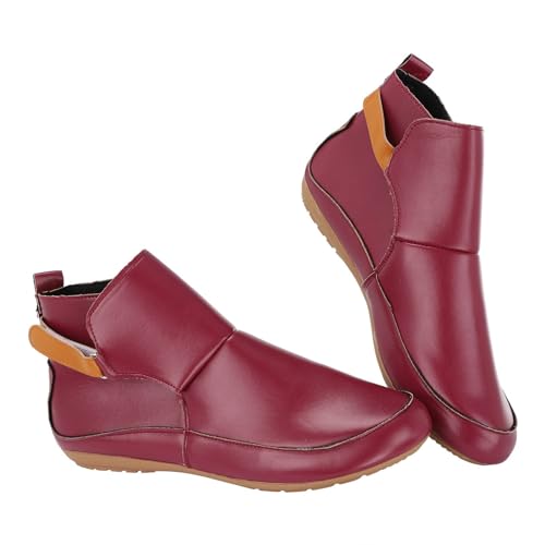 Ankle Boots Damen Sommer Leder - Barfuss Schuhe Damen Outdoor Rutschfest Abriebfest Kurzschaft Knöchel Stiefel Zwiegenäht Walkingschuhe Vorne Rund Westernstiefel Vintage Flach Chelsea Boots Bequem Ankle Boots Damen Sommer Leder - Barfuss Schuhe Damen Outdoor Rutschfest Abriebfest Kurzschaft Knöchel Stiefel Zwiegenäht Walkingschuhe Vorne Rund Westernstiefel Vintage Flach Chelsea Boots Bequem von Generisch