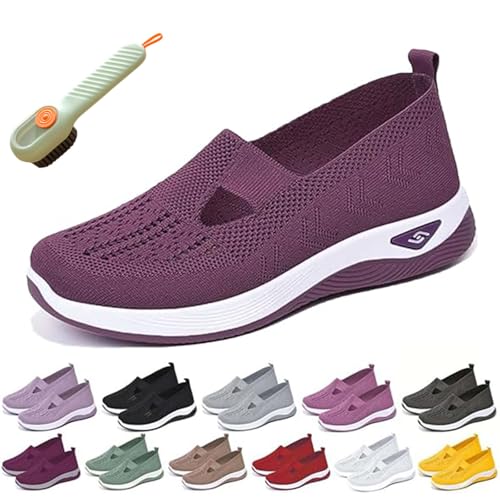 Annelie Sommerschuh Damen, Orthopädische Lauflernschuhe für Damen Leichtigkeit Bequem Orthopädische Mesh Schuhe (Dunkelviolett, Erwachsene, Damen, 44, Numerisch, EU Schuhgrößensystem, M) von Generisch