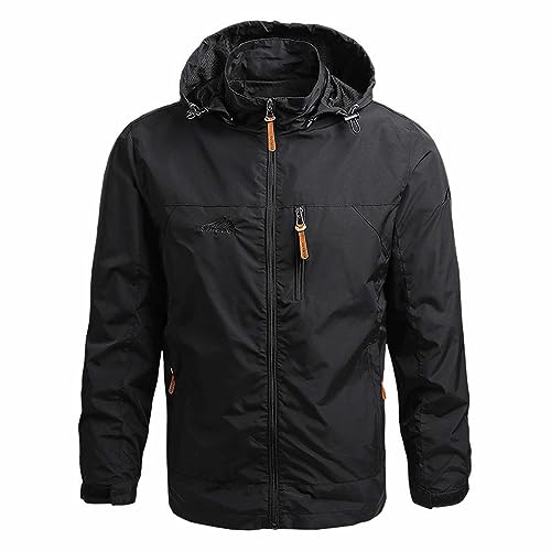 Anorak Herren Wasserdicht - Windjacke Herren Leicht Winddicht Sweatjacke Atmungsaktiv Wandern Jacke Leichte Windbreaker Wasserdicht Outdoorjacke Mode Dünn Sommerjacke Trainingsjacke Kapuzenjacke von Generisch