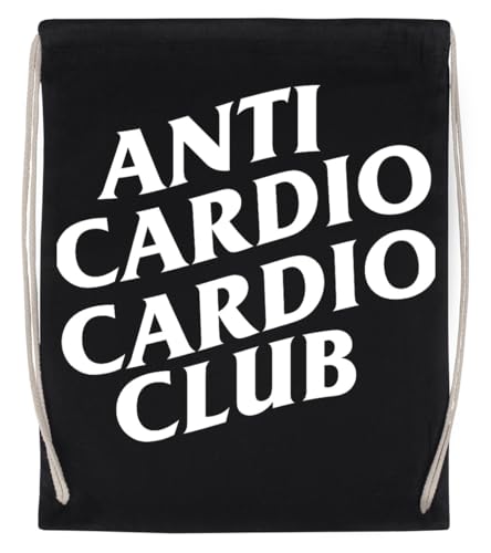 Anti Cardio Cardio Club Schwarzer Wiederverwendbarer Sportbeutel Aus Baumwolle von Generisch