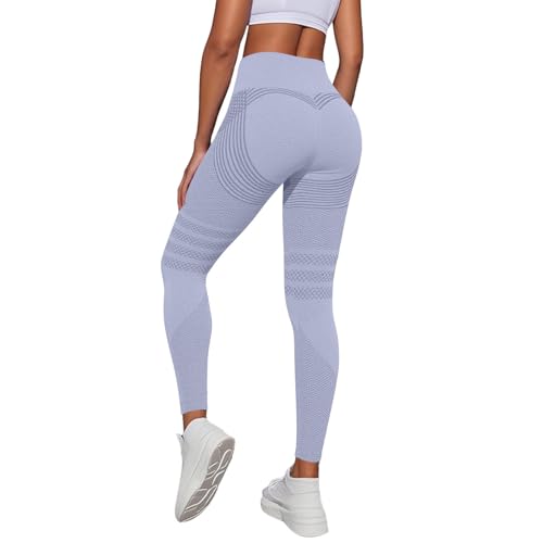 Anti Cellulite Leggings Damen High Waist Push Up Yogahose mit Bauchkontrolle Blickdicht Figurformende Fitnesshose Lange Sporthose Yoga Fitness Kleidung Kompressionshose Sport Booty Light Purple M Anti Cellulite Leggings Damen High Waist Push Up Yogahose mit Bauchkontrolle Blickdicht Figurformende Fitnesshose Lange Sporthose Yoga Fitness Kleidung Kompressionshose Sport Booty Light Purple M von Generisch