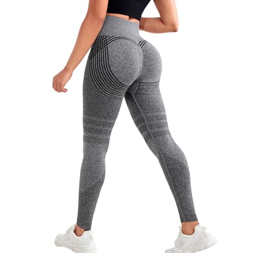 Anti Cellulite Leggings Damen Push Up Lange Blickdicht Kompressions Yogahose Scrunch Booty Sport Leggings mit Bauchkontrolle Hohe Taille Fitness Sporthose von Generisch