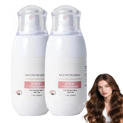Anti-Haarverlust-Spray, Reiswasser Haarwachstum Haarspray, Natürliche Nahrhafte Inhaltsstoffe, Anti-Haarausfall & Pflegendes, Haarspray für dünnes Haar und Haarausfall (100ml, 2) von Generisch
