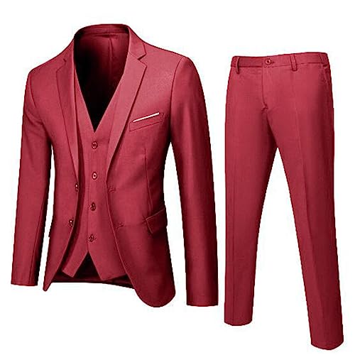 Anzüge Für Herren 3 Teilig Übergröße Männer Klassischer Blazer Weste Hose Knöpfe Smoking Set Sakko Regular Anzüge Für Herren 3 Teilig Übergröße Männer Klassischer Blazer Weste Hose Knöpfe Smoking Set Sakko Regular von Generisch