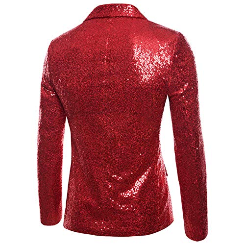 Anzug Sakko Herren Shiny Glitzer Pailletten Anzugjacke Slim Fit Herrenmode Blazer Geschenk Outerwear Sakko Reverskragen Der MäNner HüBsche Jacken-Blazer FüR Nachtklub Hochzeit Jacket Smoking von Generisch