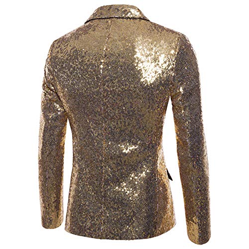 Anzug Sakko Herren Shiny Glitzer Pailletten Anzugjacke Slim Fit Herrenmode Blazer Geschenk Outerwear Sakko Reverskragen Der MäNner HüBsche Jacken-Blazer FüR Nachtklub Hochzeit Jacket Smoking von Generisch