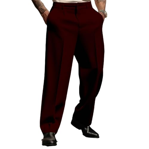 Anzughose Herren Stretch Bundfalte Stoffhose Herren Schwarz Wide Anzughose Baggy Businesshose Stilvolle Freizeithose Einfarbig Sporthose Mit Taschen Gerade Hose Leichte Luftige Weite Beine Hose Anzughose Herren Stretch Bundfalte Stoffhose Herren Schwarz Wide Anzughose Baggy Businesshose Stilvolle Freizeithose Einfarbig Sporthose Mit Taschen Gerade Hose Leichte Luftige Weite Beine Hose von Generisch
