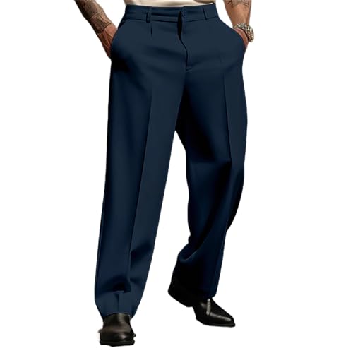Anzughose Herren Stretch Bundfalte Stoffhose Herren Schwarz Wide Anzughose Baggy Businesshose Stilvolle Freizeithose Einfarbig Sporthose Mit Taschen Gerade Hose Leichte Luftige Weite Beine Hose Anzughose Herren Stretch Bundfalte Stoffhose Herren Schwarz Wide Anzughose Baggy Businesshose Stilvolle Freizeithose Einfarbig Sporthose Mit Taschen Gerade Hose Leichte Luftige Weite Beine Hose von Generisch