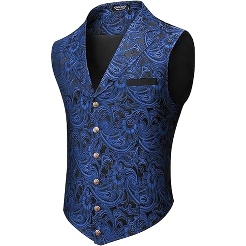 Anzugweste für Herren Revers Slim Fit Anzug Elegant Trachtenweste Mittelalter Klassisch Weste mit 6 Knöpfen Trachtenwesten Business Schwarze Westen Oktoberfest Jacquard Einfarbige Herrenwesten Anzugweste für Herren Revers Slim Fit Anzug Elegant Trachtenweste Mittelalter Klassisch Weste mit 6 Knöpfen Trachtenwesten Business Schwarze Westen Oktoberfest Jacquard Einfarbige Herrenwesten von Generisch