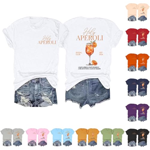 Aperol Spritz Tshirt Damen, Lustiges Freizeitshirt T-Shirt Hallöchen Aperölchen Kostüm Karneval und Fasching mit Cocktail Druck Leicht Top Casual Bluse Stilvolle Fun-T-Shirt Oberteile Aperol Spritz Tshirt Damen, Lustiges Freizeitshirt T-Shirt Hallöchen Aperölchen Kostüm Karneval und Fasching mit Cocktail Druck Leicht Top Casual Bluse Stilvolle Fun-T-Shirt Oberteile von Generisch