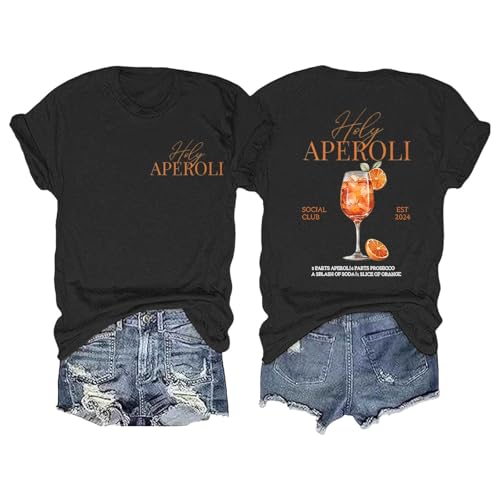 Aperol Spritz Tshirt Damen, Lustiges Freizeitshirt T-Shirt Hallöchen Aperölchen Kostüm Karneval und Fasching mit Cocktail Druck Leicht Top Casual Bluse Stilvolle Fun-T-Shirt Oberteile Aperol Spritz Tshirt Damen, Lustiges Freizeitshirt T-Shirt Hallöchen Aperölchen Kostüm Karneval und Fasching mit Cocktail Druck Leicht Top Casual Bluse Stilvolle Fun-T-Shirt Oberteile von Generisch
