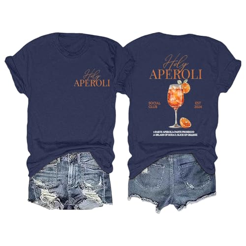Aperol Spritz Tshirt Damen, Lustiges Freizeitshirt T-Shirt Hallöchen Aperölchen Kostüm Karneval und Fasching mit Cocktail Druck Leicht Top Casual Bluse Stilvolle Fun-T-Shirt Oberteile Aperol Spritz Tshirt Damen, Lustiges Freizeitshirt T-Shirt Hallöchen Aperölchen Kostüm Karneval und Fasching mit Cocktail Druck Leicht Top Casual Bluse Stilvolle Fun-T-Shirt Oberteile von Generisch