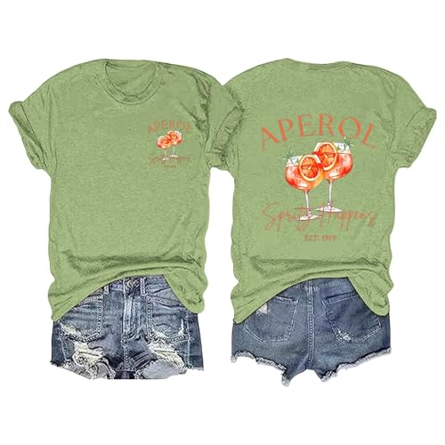 Aperol Spritz Tshirt Damen, Lustiges Freizeitshirt T-Shirt Hallöchen Aperölchen Kostüm Karneval und Fasching mit Cocktail Druck Leicht Top Casual Bluse Stilvolle Fun-T-Shirt Oberteile Aperol Spritz Tshirt Damen, Lustiges Freizeitshirt T-Shirt Hallöchen Aperölchen Kostüm Karneval und Fasching mit Cocktail Druck Leicht Top Casual Bluse Stilvolle Fun-T-Shirt Oberteile von Generisch