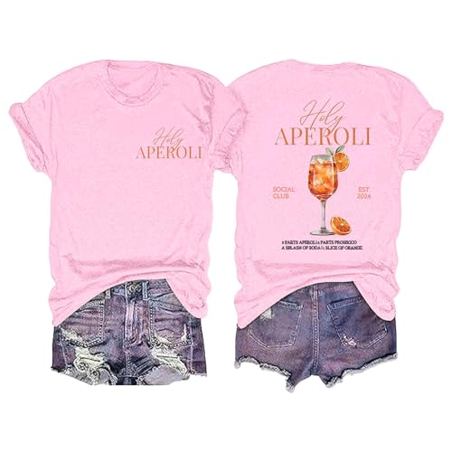 Aperol Spritz Tshirt Damen, Lustiges Freizeitshirt T-Shirt Hallöchen Aperölchen Kostüm Karneval und Fasching mit Cocktail Druck Leicht Top Casual Bluse Stilvolle Fun-T-Shirt Oberteile Aperol Spritz Tshirt Damen, Lustiges Freizeitshirt T-Shirt Hallöchen Aperölchen Kostüm Karneval und Fasching mit Cocktail Druck Leicht Top Casual Bluse Stilvolle Fun-T-Shirt Oberteile von Generisch