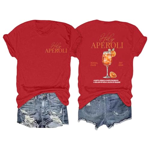 Aperol Spritz Tshirt Damen, Lustiges Freizeitshirt T-Shirt Hallöchen Aperölchen Kostüm Karneval und Fasching mit Cocktail Druck Leicht Top Casual Bluse Stilvolle Fun-T-Shirt Oberteile Aperol Spritz Tshirt Damen, Lustiges Freizeitshirt T-Shirt Hallöchen Aperölchen Kostüm Karneval und Fasching mit Cocktail Druck Leicht Top Casual Bluse Stilvolle Fun-T-Shirt Oberteile von Generisch