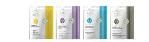 Apis Gesichtsmasken-Set – Normalisierende & Feuchtigkeitsspendende Maske, Aufhellende Maske, Straffende Lifting-Maske mit SNAP-8 Peptid, Intensiv Feuchtigkeitsspendende Hyaluronsäure-Patch 4D – 80g von Generisch