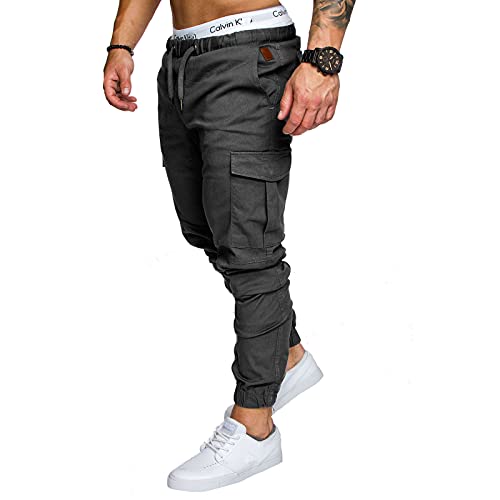 Arbeitshosen Bundeswehr Hose Arbeitshose Herren Latzhose Chino Hose Herren Herren Hose Schwarz Arbeitshose Männer Stretch Blaue Latzhose Herren Anzughosen für Herren Arbeitsoverall Grau 2Xl von Generisch