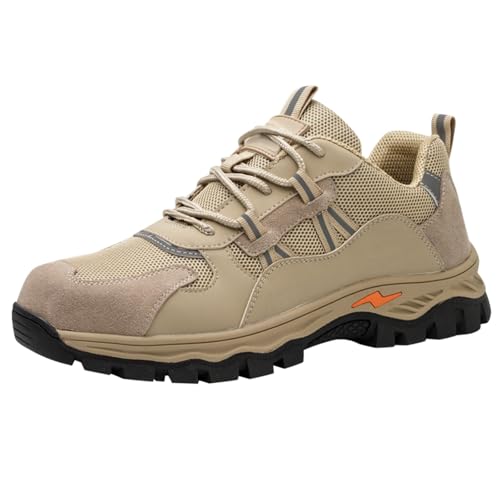 Arbeitsschuhe Herren Leicht Große Größen 36-46, Pu Laufschuhe Rutschfest Sportschuhe Verschleißfest Sicherheitsschuhe Herren Sommer Wanderschuhe Outdoor Trekkingschuhe mit Schnürsenkel Walkingschuhe von Generisch