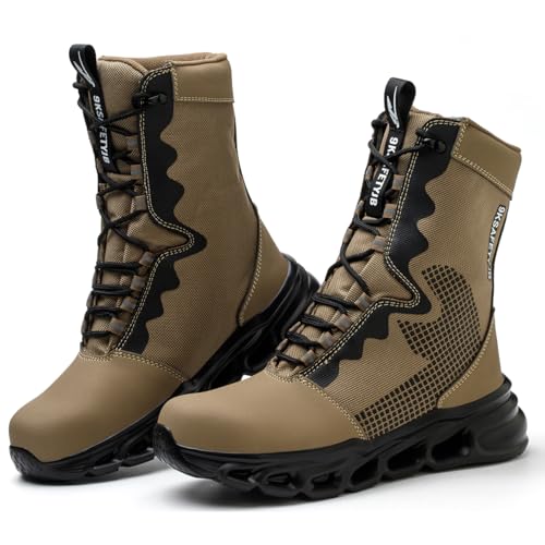 Arbeitsschuhe Herren Leicht Sicherheitsschuhe mit Stahlkappe für Frauen Leicht Taktikstiefel wasserdichte Arbeitssicherheitsschuhe Atmungsaktive rutschfeste Kampfstiefel Arbeitsschuhe Herren Leicht Sicherheitsschuhe mit Stahlkappe für Frauen Leicht Taktikstiefel wasserdichte Arbeitssicherheitsschuhe Atmungsaktive rutschfeste Kampfstiefel von Generisch