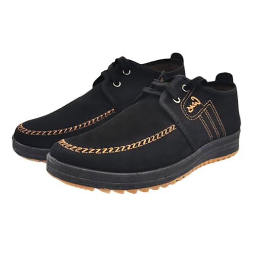 Arbeitsschuhe Herren Schwarz Business Freizeitschuhe Atmungsaktive Businessschuhe Bequem Anzugschuhe Slip-On-Sicherheits Herrenschuhe Breite Füße Fahrschuhe Elegant Sportschuhe Leicht Walkingschuhe von Generisch