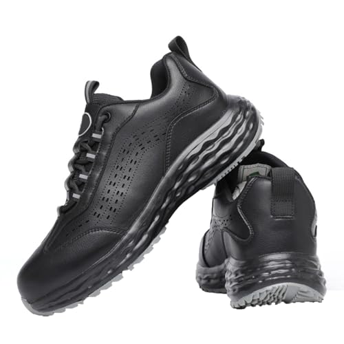 Arbeitsschuhe Herren Sicherheitsschuhe Atmungsaktive rutschfeste Leichte Stahlkappenschuhe Antishock Anti-Smashing Bequeme -Numeric_46 von Generisch