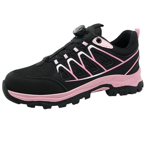 Arbeitsschutz Schuhe Frau Anti-Crash Anti-Piercing Stahlhülle Kopf Atmungssicherheit Schuhe Anti-Geruch Atmungsfaule Drehknopf Schutzschuhe (schwarz,36) von Generisch
