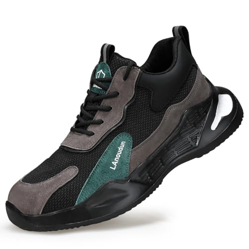 Arbeitsschutzschuhe Männer Anti-Crash Anti-Piercing Stahlkopf Schuhe Atmungskomfortabel Verschleißbeständig Anti-Rutsch Sicherheitsschutz Arbeitsschuhe (GUYISA,44) von Generisch